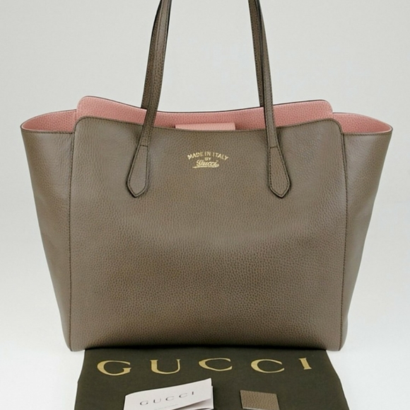 Gucci Handbags - GUCCI💜AUTHENTIC LARGE GRAY SWING TOTE